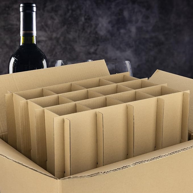 Golden State Art, 4 Sets Moving Box Glass Divider for Wine Glassware, Protect Plate Bottle Ceramic Packing, Fit for 18x14x12 Inch Box (Excluding Box)
