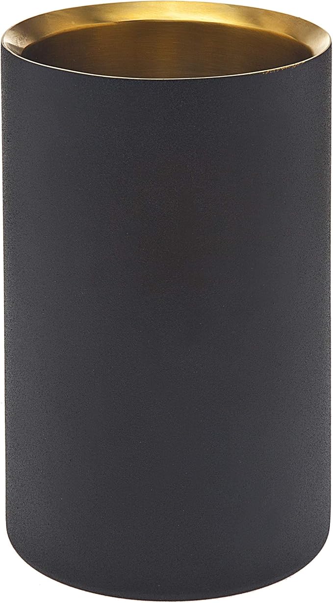 Godinger Wine Cooler Ice Bucket Beverage Chiller Barware Black and Gold