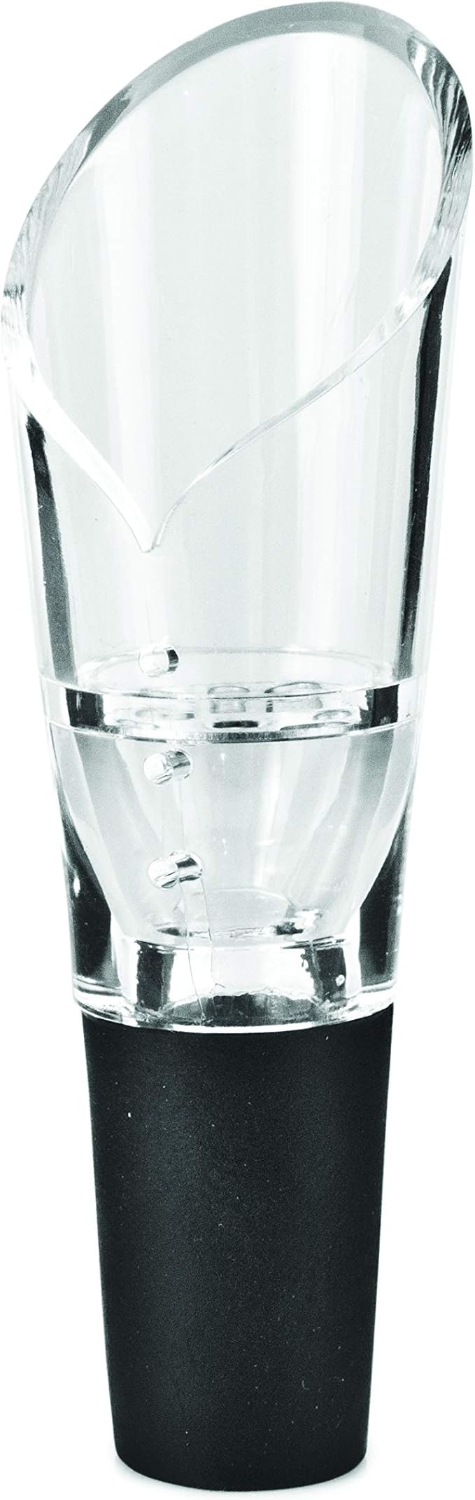True Aerial Wine Aerator Pourer Spout for Standard Red Wine Bottles, Durable Clear Acrylic and Rubber, Drip Free Pour and Tight Seal, Gifts for Women, Kitchen & Home Bar Accessories, Set of 1