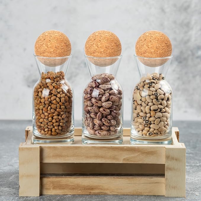 2.4inch Wine Cork Ball Wooden Cork Ball Stopper for Wine, Glass Decanter Stopper 2 Pieces, Decanter Stopper Replacement for Wine Carafe Decanter Bottle Replacement