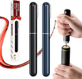 Wine Opener Manual with Foil Cutter Pack of 2 - NUCOKRS Aeropop Style Corkscrew Pen Shape Design 3 to 7 Air Pumps to Open (Black+Blue)