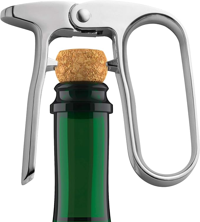 HIC Kitchen Bar Champagne Opener, Spring-Action Design, Easy Removal For Natural And Synthetic Champagne Corks, Sparkling Wine Accessory