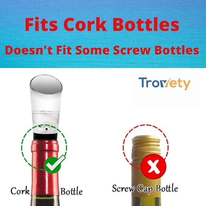 Wine Aerator Pourer Spout – 2-in-1 Diffuser Oxygenator and Pouring Dispenser for Enhanced Smoother Flavors of Red Wines – Silicone Aeration Breather (Vacuum Pump & Wine Aerator)