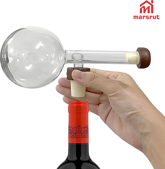 Aireador De Vino, Wine Aerator Decanter Decantador, Quick Wine Pourer, Clear Transparent Glass Style, Accessories for Bottle Whisky for Birthday Home Gatherings Fathers Gifts, No Drip