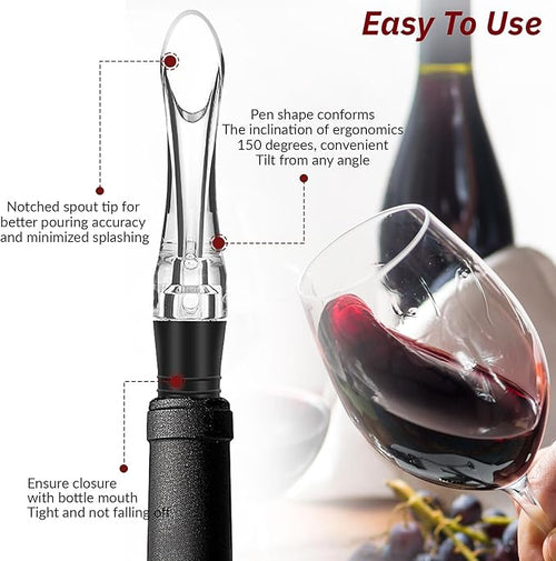 2 Pack Wine Aerator Pourer Spout，Red-Wine Bottle Aerator for Wine Gifts Accessories (Style-C)