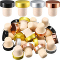 Yookeer T-shaped Stopper Cork Wine Bottle Stoppers Reusable Wine Sealing Plug for Beer Bottles DIY Craft(Black, Silver, Gold, Rose Gold,24 Pieces)