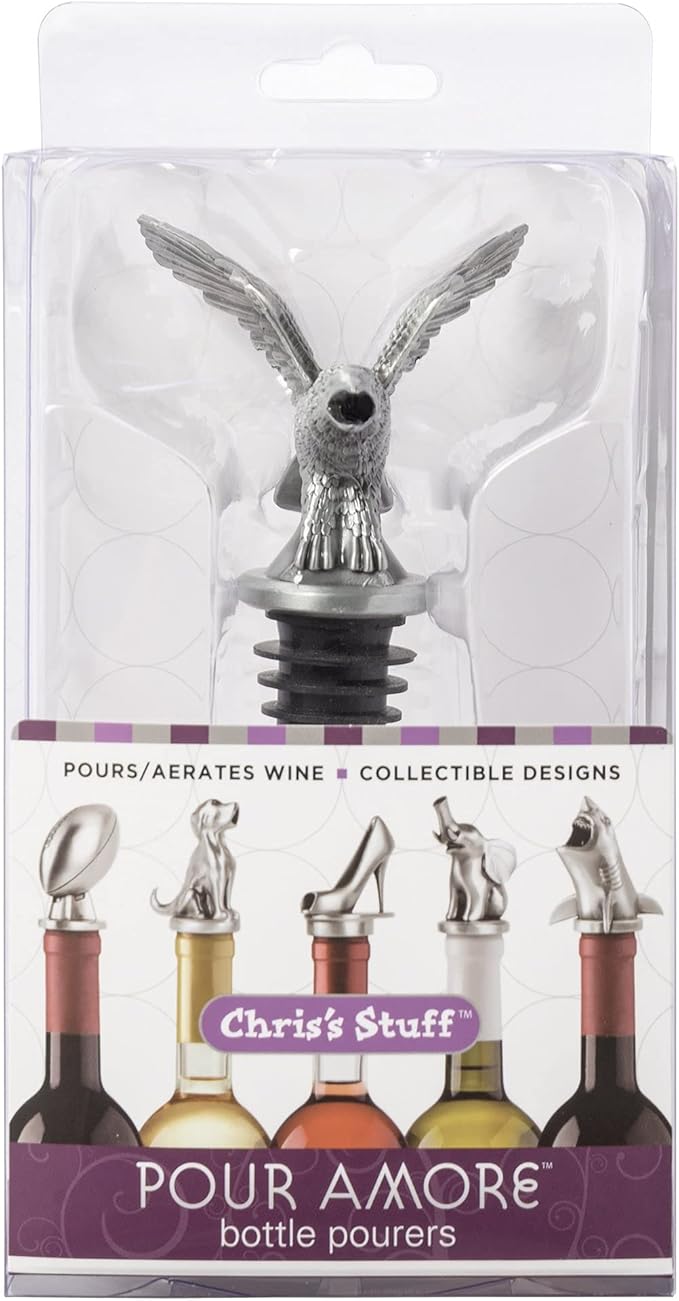Stainless Steel Eagle Wine Aerator Pourer - Deluxe Decanter Spout for Robust Red and White Wine - Pour Amore Bottle Pourer/Stopper & Air Diffuser by Chris's Stuff