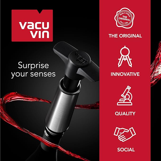 Vacu Vin Wine Cooler Sleeve – Flexible Rapid Wine Bottle Chiller – Reusable Ice Pack Sleeve – Elegant & Portable – Fits 750ml Bottles – Keeps Wine Cold in Minutes Fast, Elegant – Black