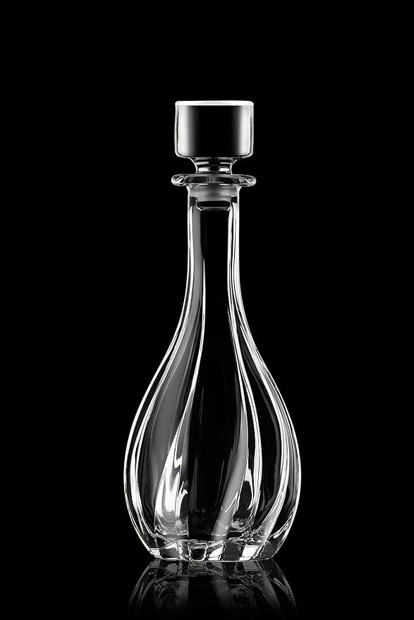 Glass Wine Decanter with Stopper - Carafe - for Red - White - Wine - Crystal Glass 30 Oz. - Made in Europe - by Barski