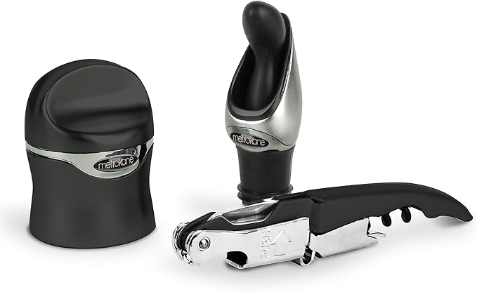 Rabbit 3-Piece Zippity Wine Tool Kit, Velvet Black