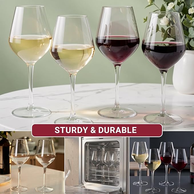 MICHLEY Unbreakable Stemmed Wine Glass 100% Tritan Plastic Dishwasher available Glassware 15 oz, Set of 2