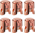 Champagne Stoppers with Stainless Steel Champagne Saver with Food Grade Silicone Leak proof Keep Fresh Suitable for Champagne, Cava, Prosecco and Sparkling(RoseGold, 6 Pack)