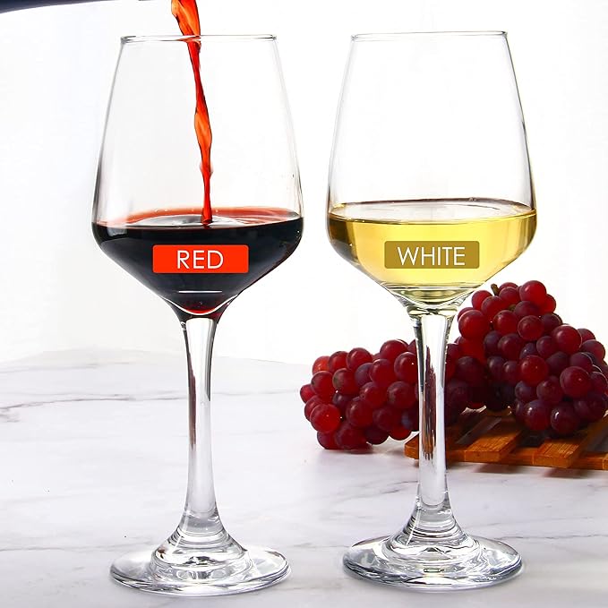 YANGNAY Wine Glasses Set of 8, 12 Oz Classic Red or White Wine Glass with Stem, Perfect for Home, Restaurant Use, Dishwasher Safe