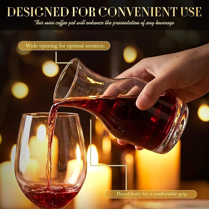 Remagr 48 Pack Single Serving Wine Carafe Glass Small Mini Carafe Individual Wine Refill Decanter for Dinner Parties Tastings Bars Restaurants (6.5 oz)