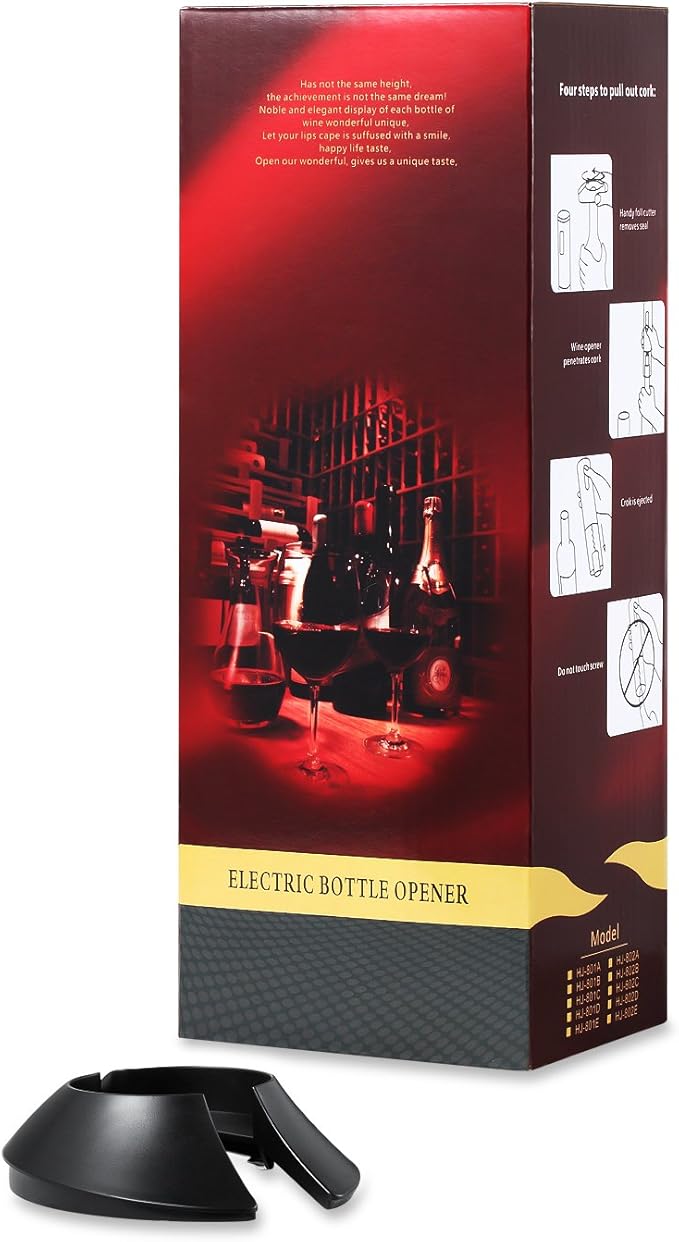 [Electric Automatic Style] iFlash Electric Wine Bottle Opener - Premium Quality Material with Cordless Design - AA Battery Powered - Unique Transparent Shell - Professional Foil Cutter Included -White