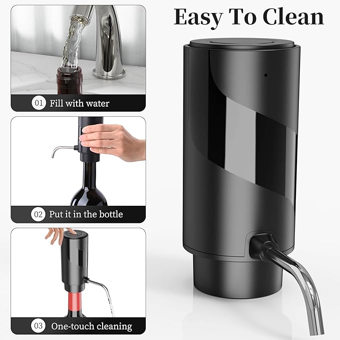 Wine Aerator Pourer with USB Rechargeable, Electric Wine Bottle Dispenser,Automatic Wine pourer Machine,One Touch Multi-Smart Wine Decanter for Wine Lovers,Wine Gifts