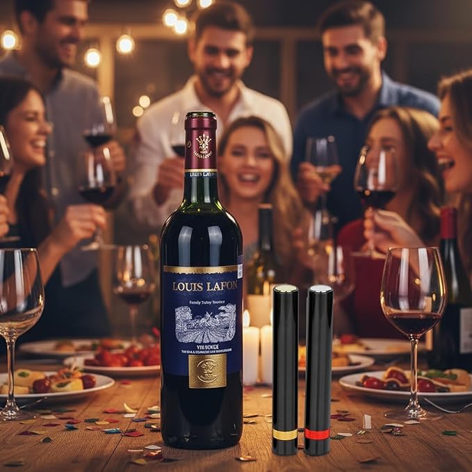 Loritia Aeropop Wine Bottle Opener - NUCOKRS Portable Needle Type Air Pressure Corkscrew Manual 3-7 Pumps to Open for Travel, Parties, Home, Picnic and Restaurant, Perfect for Wine Lovers Gold&Red