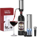 Electric Wine Opener Set, 4 in 1 Electric Wine Bottle Opener, Rechargeable Corkscrew Opener with Aerator, Foil Cutter, Vacuum Stopper, Ideal Present for Wine Lovers, Party, Wedding