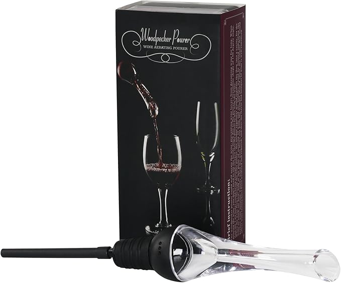 Aerating Pourer/Decanter Spout (Black) for Red Wine Convenient and Stylish
