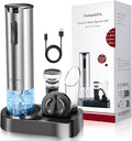 Electric Wine Opener Set With Stand - Premium Wine Gifts with Rechargeable Wine Opener, Foil Cutter, Pourer, Vacuum Stopper, and Elegant Package Box -Gift for Home Party Bar Outdoor