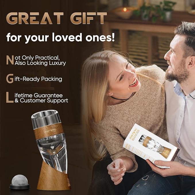 Premium Wine Aerator Pourer-Birthday Gift Edition-Enhance Wine Flavor with Unique Multi-Stage Aeration System,Great Birthday Gift for Wine Lovers