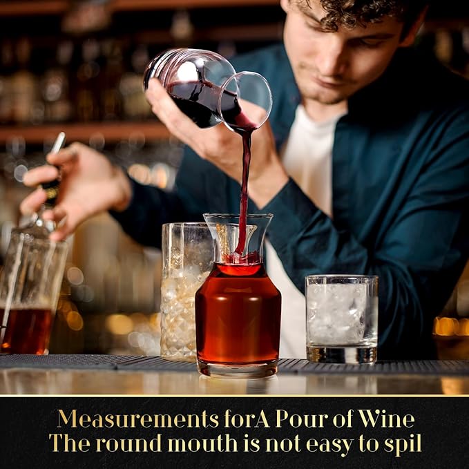 Remagr 24 Pack Single Serving Wine Carafe Glass Small Mini Carafe Individual Wine Refill Decanter for Dinner Parties Tastings Bars Restaurants (6.5 oz)