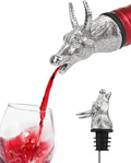 Wine Pourer for Wine Bottles, Stainless Steel Animal Bar Liquor Bottle Pourer Liquor Pour Spout for Liquor Bottles, Speed Pourer Wine Areator Spout Bottle Pourer for Alcohol (Bull)