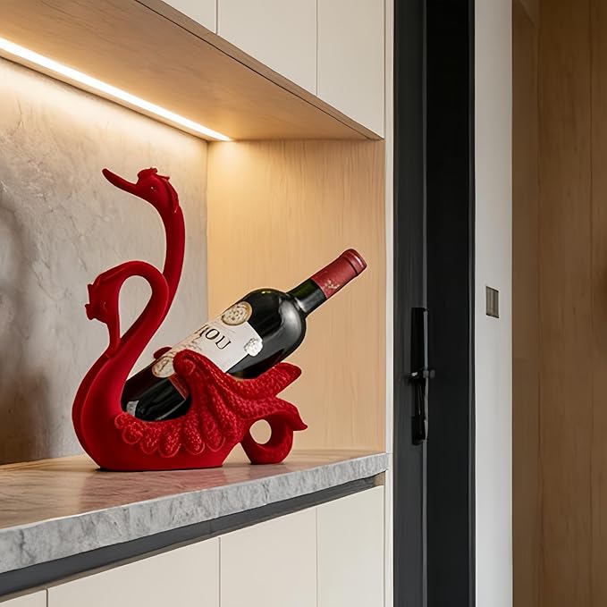 XINXUAN Swan Couple Wine Bottle Holder Countertop, Gifts for Women, Wine Lovers, Decor for Kitchen, Wine Gifts for Women, Ornament Display Stand