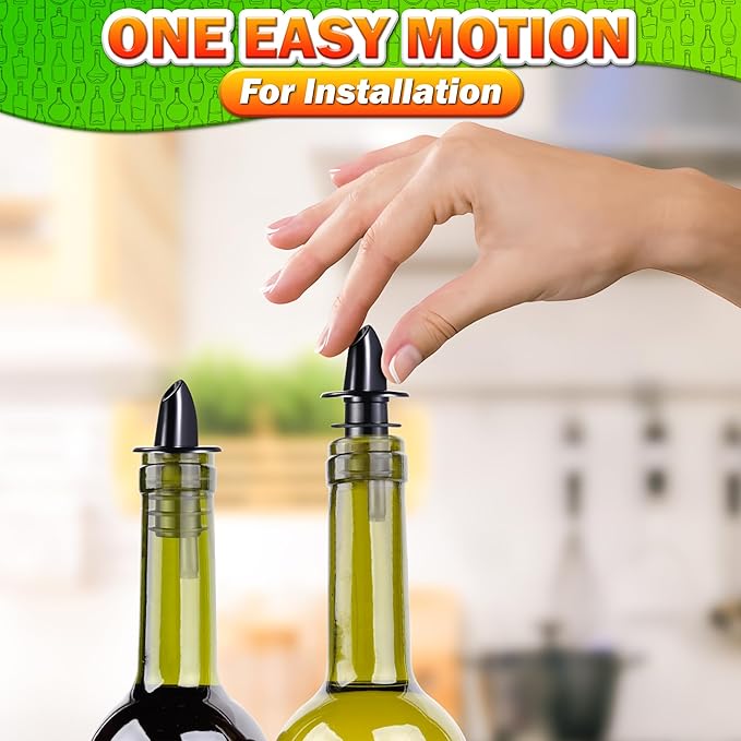 12 Pack Liquor Pour Spout Free Flow Pourers Leak-Proof Pour Spout Classic Bottle Pourers for Alcohol Plastic Liquor Bottle Pourer Set for Snow Cone Syrup Bottles