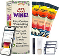 Brewsy Starter Kit for Wine Making - Custom Wine Kit - 4 Bottles in 9 Days - Red or White Wine - Use Any Juice