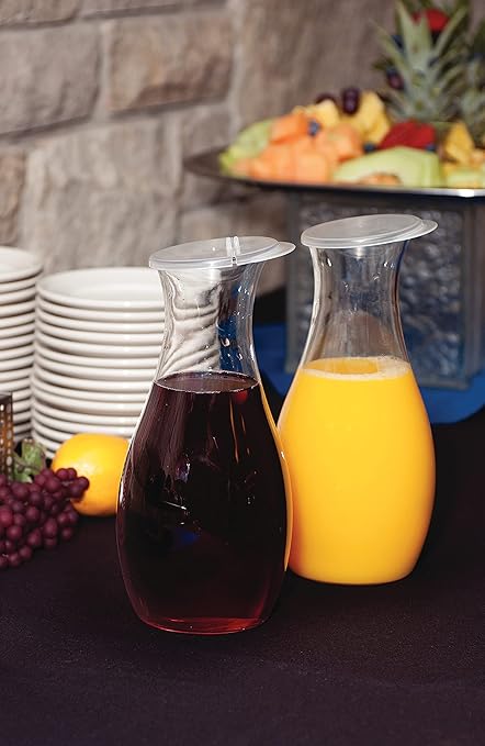 Carlisle FoodService Products Cascata Carafe for Water, Juice, and Wine for Kitchen and Restaurant, Polycarbonate, 52 Ounces, Clear, (Pack of 12)