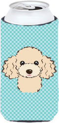 Caroline's Treasures BB1196TBC Checkerboard Blue Buff Poodle Tall Boy Hugger Can Cooler Sleeve Hugger Machine Washable Drink Sleeve Hugger Collapsible Insulator Beverage Insulated Holder