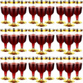 CHENGU 100 Pcs Plastic Wine Glasses 7 oz Gold Rimmed Mini Stemware with Removable Base for Wedding Parties Birthday Anniversary Champagne Toasting(gold)