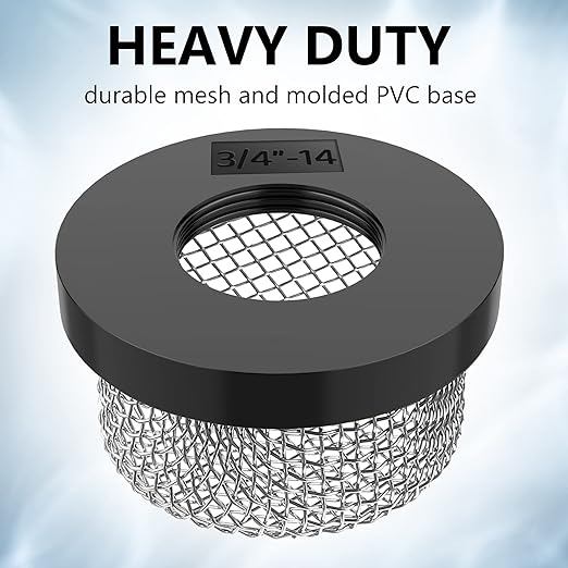 Saillong Stainless Steel Mesh Strainer ¾ Inch -14, Aerator Screen Filter Compatible with Livewell Pump, MA-023 Screw on Strainer for Pump, HVAC Drain Outlet, Garden Hose Strainers