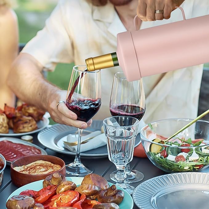 Wine Bottle Chiller with Handle | Portable Rapid Cooling Champagne Insulator | Stainless Steel Wine Cooler Sleeve | Ideal Gift for Wine Lover | | Perfect for Dinner Parties & Outdoor Picnics