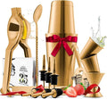 Bar Set Cocktail Shaker Set, Stainless Steel Mixology Bartender Kit, 16 Piece Cocktail Kit, Gold Cocktail Set, Bar Tools: 30oz Martini Shaker, Muddler, Bar Kit Cocktail Book, Jigger and Pourers