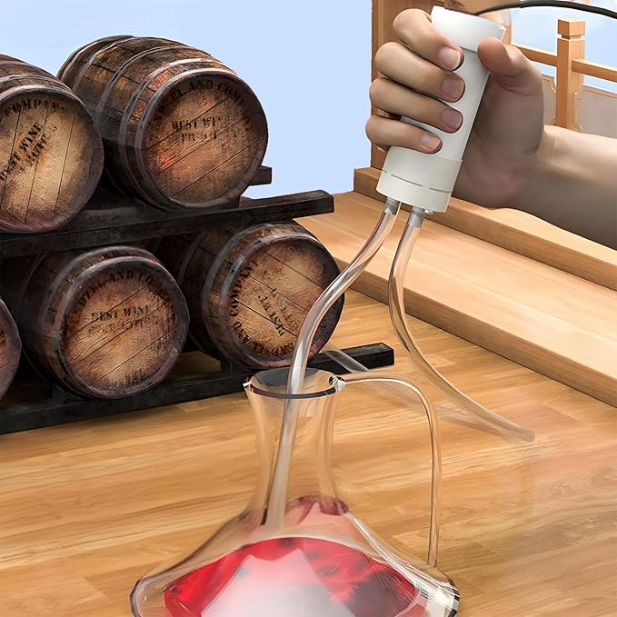 Wine Siphon Pump, Portable USB Electric Auto-Siphon Self Priming Food Grade Beer Transfer Pump for Home Brew Wine,Beer,Mead,Beverages and Kombucha, Mini Water Transfer Pump, No Mess Leak,Low Noise