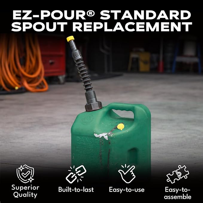EZ-POUR Standard Spout Replacement (Pack of 2) | Fits 1-3/4" Openings | Compatible With EZ-POUR® Adapters | Fits Older Vehicle Utility Tanks, Water Jugs Or Utility Cans | Durable Replacement (20050)