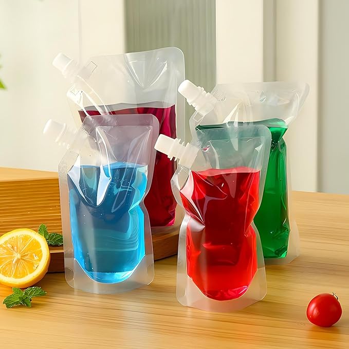 OHMAXHO Plastic Flasks - Reusable, Leak-Proof for Travel, Outdoor Sport, Running enthusiasts, Concerts, Events(8OZ-16OZ-32OZ,16PCS)