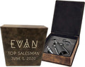 Personalized Leatherette 3 Piece Wine Tool Set (Rustic Brown w/Gold)