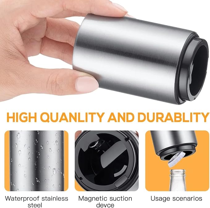 Automatic Stainless Steel Bottle Opener Push Down (Silver)