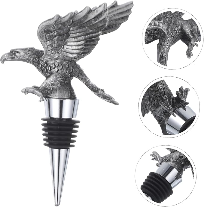 MAGICLULU Eagle Head Wine Bottle Stopper Elegant Wine Sealing Plug for Parties and Reusable Fits Standard Bottles Unique Decorative Accessory
