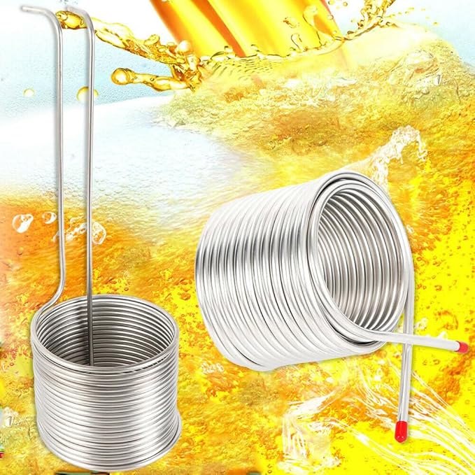 Stainless Steel Metal Coil Tube Immersion Wort Chiller Beer Wine Cooler Home US