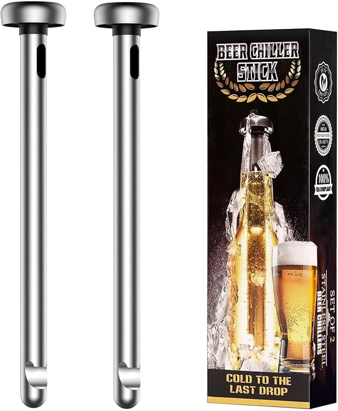 Fronnor Gifts for Men Beer Chiller Sticks for Bottles Cool Unique Gift for any Beer Lover Stainless Steel Beverage Cooler,Christmas,Thanksgiving,Fathers' Day,Valentine's Day Gifts