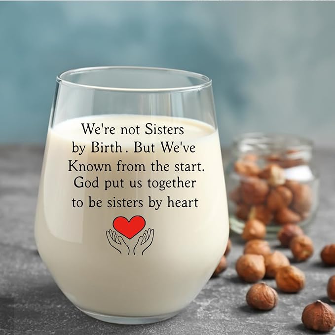 Friend Gifts,We Never Walk Alone,Friendship Gift,Birthday,Christmas Big Sister Gifts for Girls Women Sister in Law Wine Glass