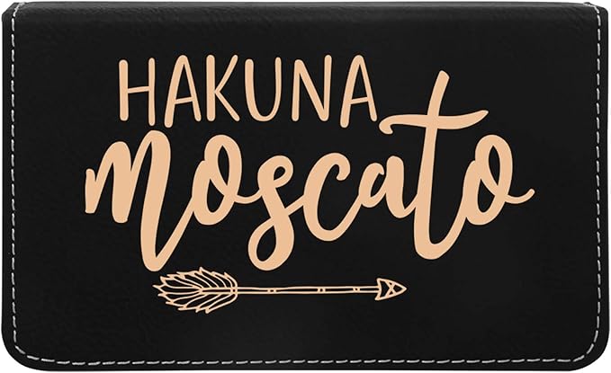 Leatherette 2-Piece Wine Tool Set - Hakuna Moscato (Black w/Gold)