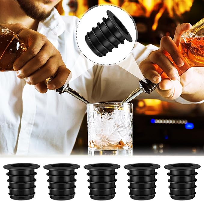 Maxdot 36 Pack Liquor Pourer Adapters for Large Olive Oil Bottles and Liquor Bottles, up to 1inch/25mm Neck Bottle, Converts Regular Size Spout to Large Pouring Spout