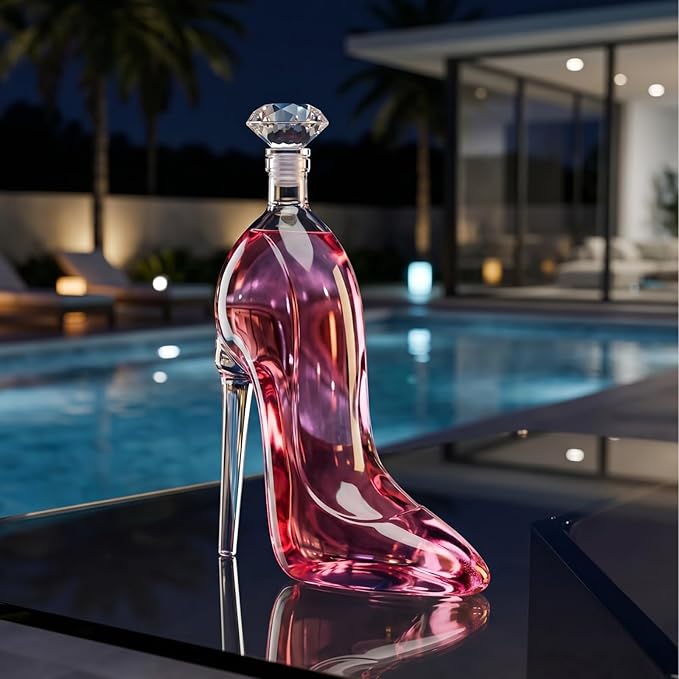 Heel Stiletto High Heels Whiskey and Wine Decanter - Elegant Decanter with Stopper for Liquor, Bourbon, Tequila - Unique High Heel Design, Present Gift for Women, Copyrighted Design, Stylish Barware
