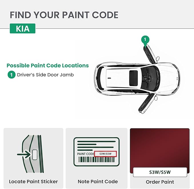 ERA Paints - S3W/S5W - Ruby Wine Metallic for KIA MOTORS Exact OEM Color Match Automotive Touch Up Paint for Cars - Scratch & Chip Repair for Metal & Plastic - Essential Kit - Made in USA