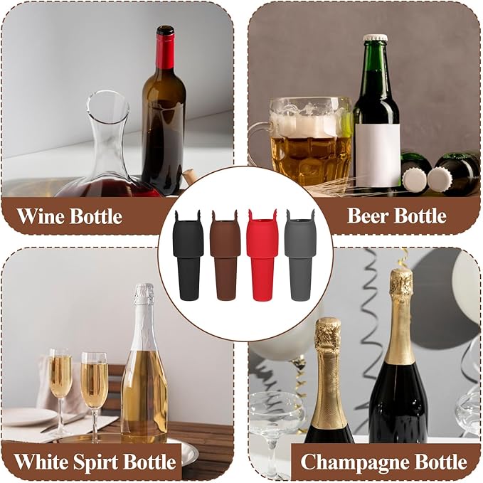 JJUNW 8Pcs Silicone Wine Stopper for Wine Bottles, Reusable Sparkling Wine Bottle Stoppers Keep-Wine-Fresh Sparkling Wine Bottle Stopper for Wine Beer Champagne Home Party